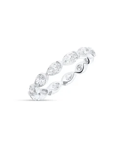 Alianza Completa con Diamantes Pera 2,25 cts en Oro Blanco