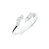 Anillo Abierto con Siete Diamantes en Oro Blanco