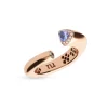 Anillo Abierto con Tanzanita y Diamante en Oro Rosa