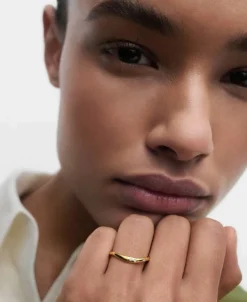 Anillo Air PDPAOLA Plata de Ley con Baño de Oro 18K y Circonitas | AN01-E59