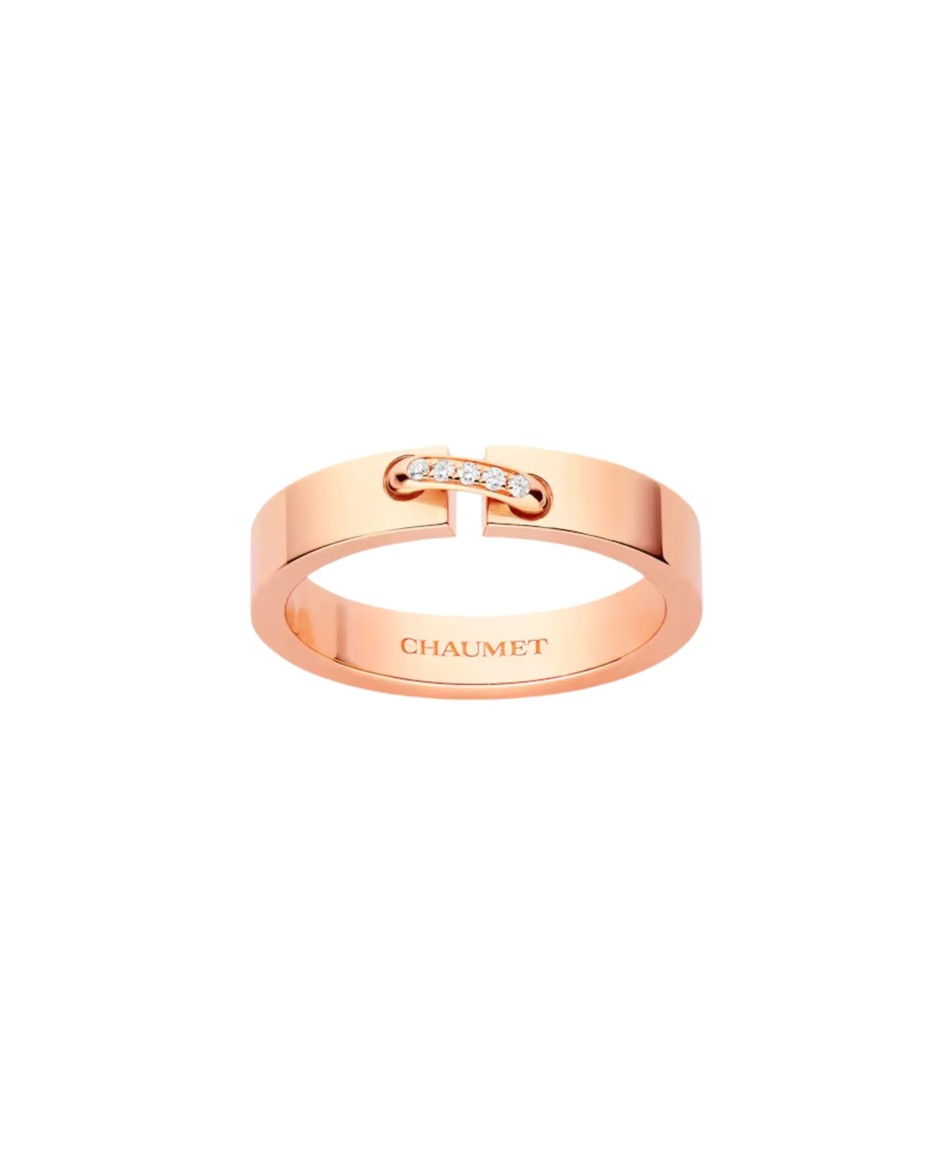 Anillo Alianza Liens Évidence Chaumet Oro Rosa y Diamantes | 080542