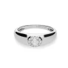 Anillo Ancho con Motivo Central de Diamantes en Oro Blanco