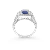 Anillo Años 50 con Zafiro Azul Natural 2,50 cts y Diamantes en Platino