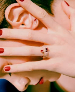 Anillo Banda Fina Gold&Roses I Am Red Oro Rosa y Rubí | GR-486.3RB