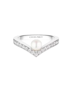 Anillo Chaumet Joséphine Aigrette Oro Blanco Perla y Diamantes | 085041