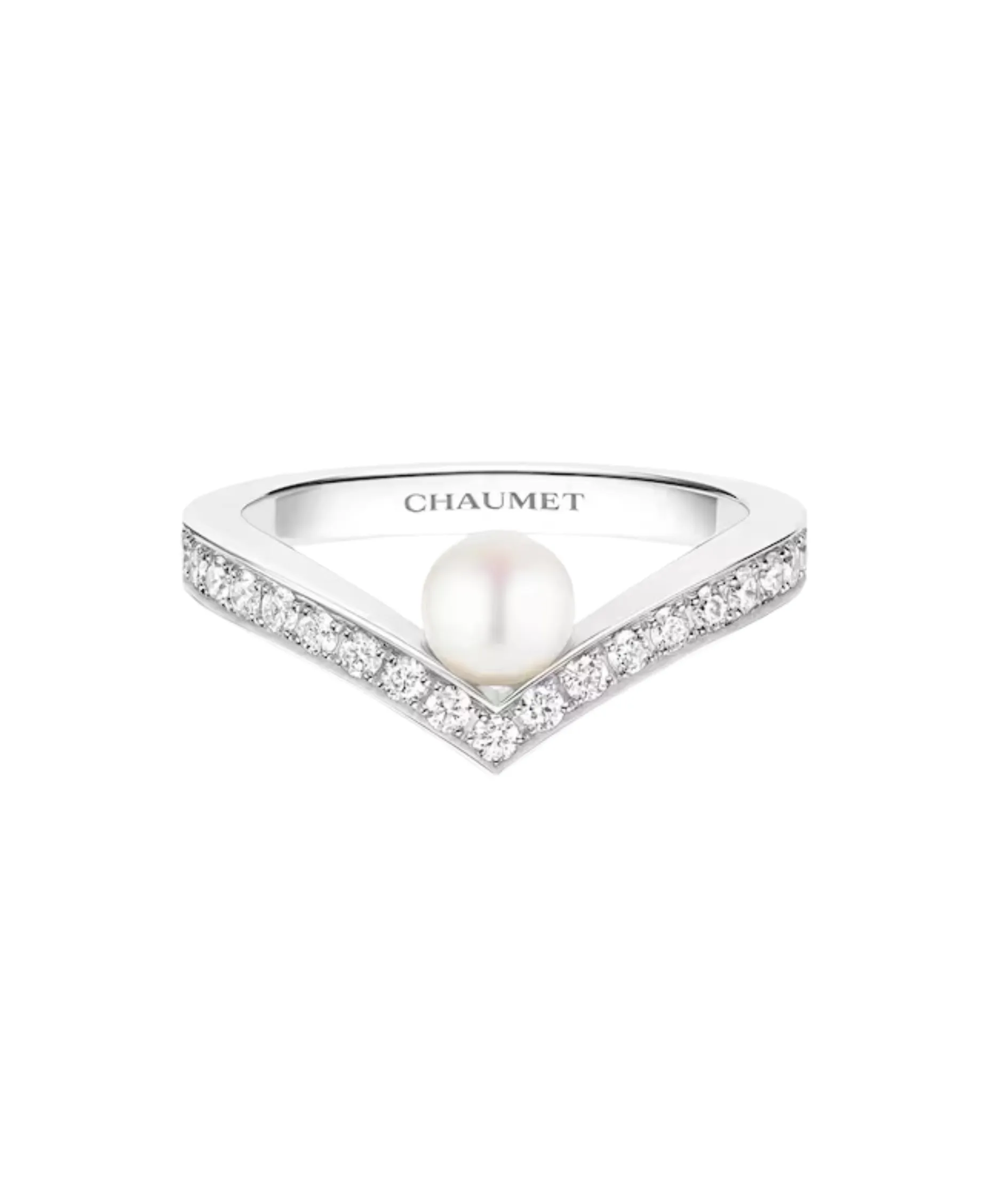 Anillo Chaumet Joséphine Aigrette Oro Blanco Perla y Diamantes | 085041