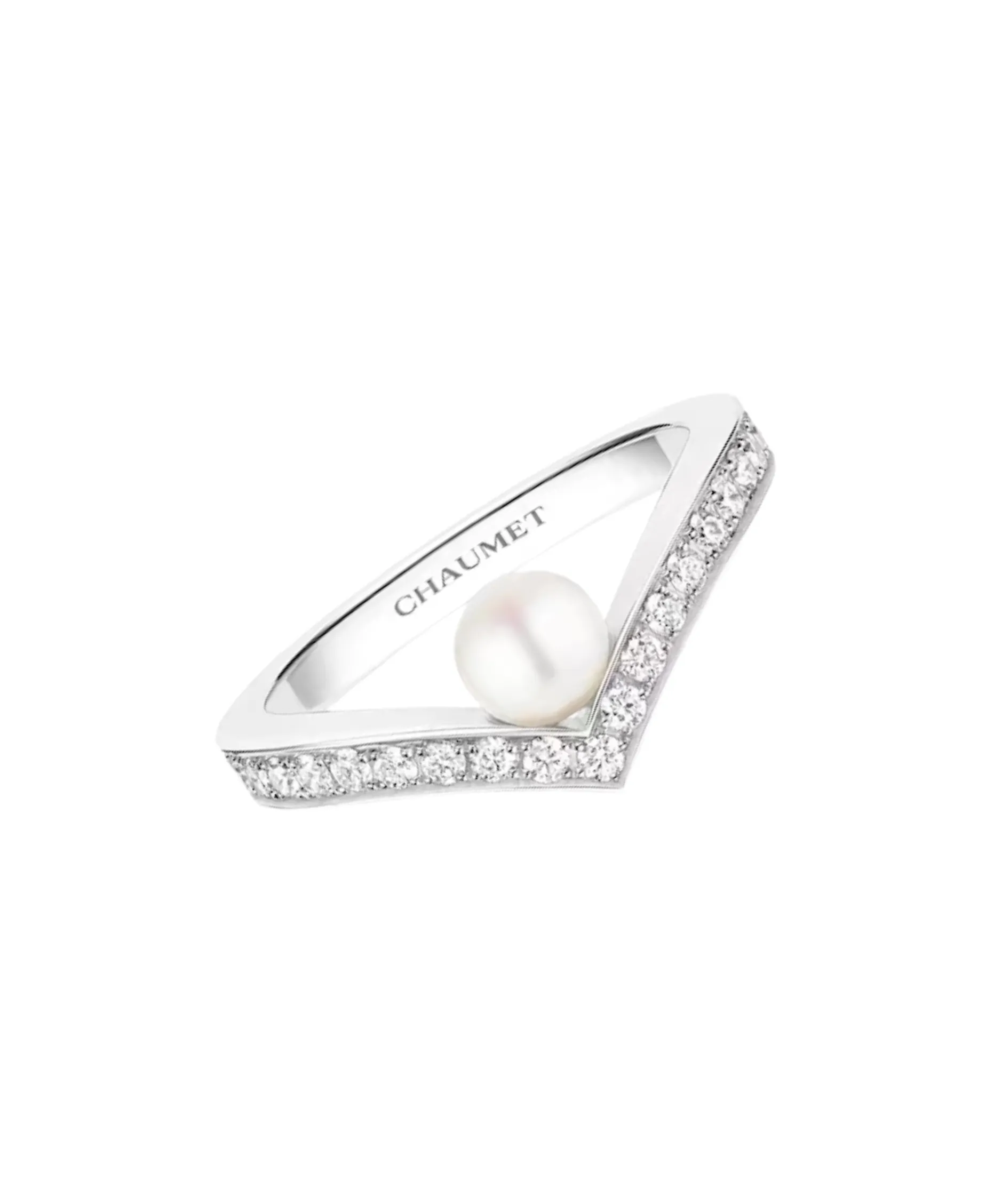 Anillo Chaumet Joséphine Aigrette Oro Blanco Perla y Diamantes | 085041