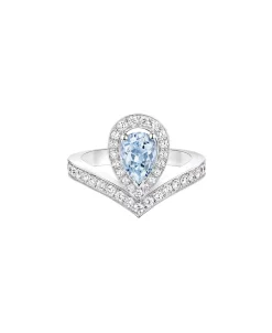 Anillo Chaumet Joséphine Aigrette Oro Blanco Aguamarina y Diamantes | 083297