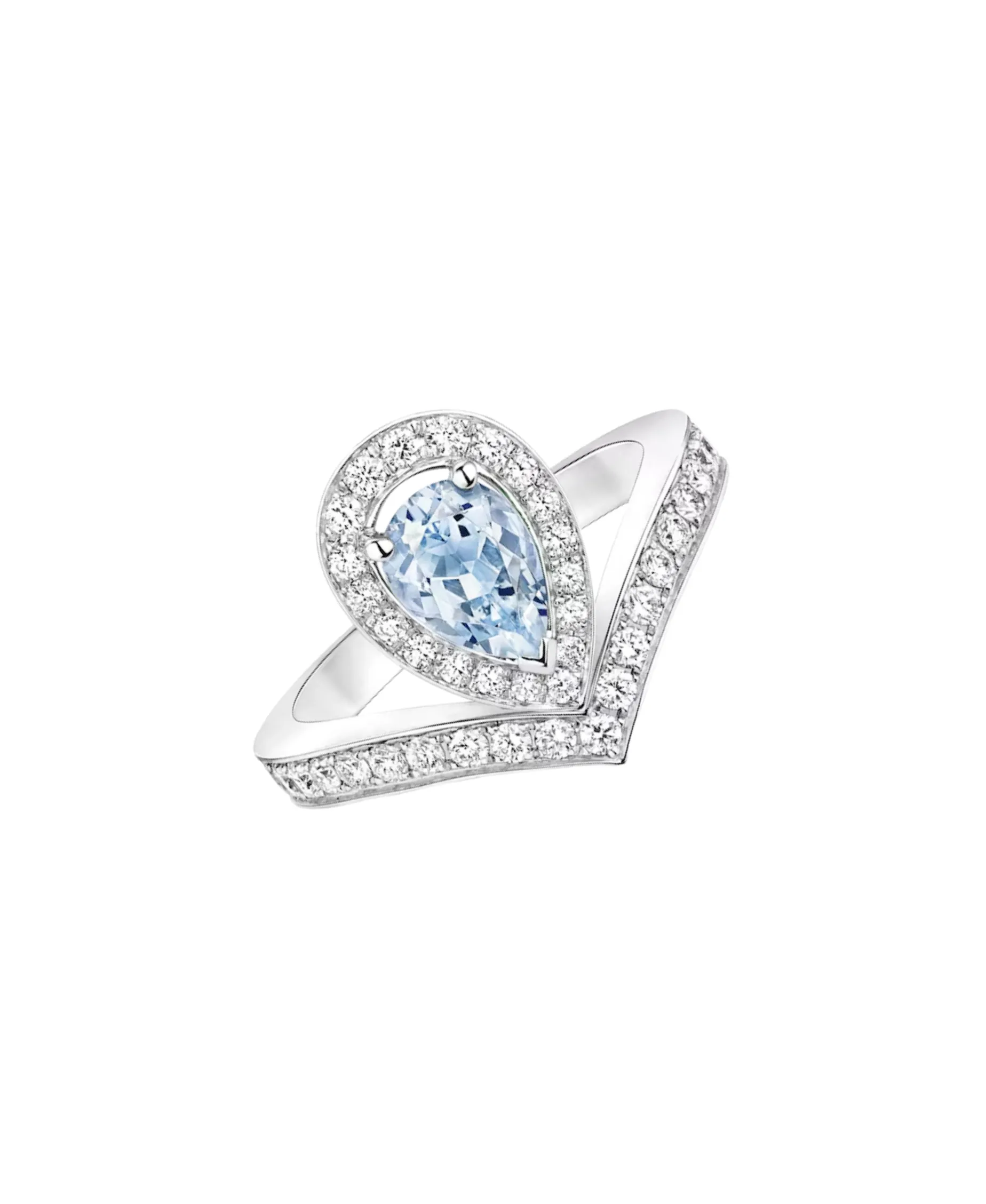 Anillo Chaumet Joséphine Aigrette Oro Blanco Aguamarina y Diamantes | 083297