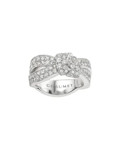 Anillo Chaumet Liens Séduction Oro Blanco Pavé de Diamantes | 083238