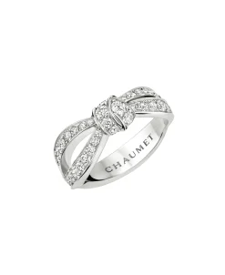 Anillo Chaumet Liens Séduction Oro Blanco Pavé de Diamantes | 083054