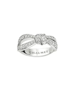 Anillo Chaumet Liens Séduction Oro Blanco Pavé de Diamantes | 083054