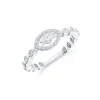 Anillo con Diamante Marquise y Halo en Oro Blanco