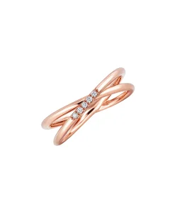Anillo Cruzado Gold&Roses Oro Rosa Diamantes | GR-056