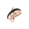 Anillo Cruzado PESAVENTO Polvere di Sogni Negro Plata Baño Oro Rosa | WPLVA1712