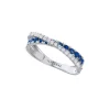 Anillo Cruz LECARRÉ Oro Blanco 18K con Zafiros Azules y Diamantes | GA199ZA