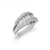 Anillo de Cóctel con Diamantes Baguette y Brillante 3,22 cts en Oro Blanco