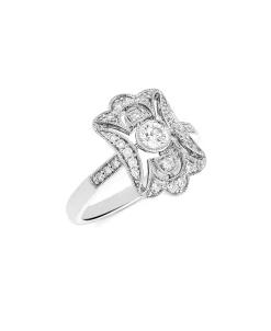 Anillo de Compromiso Art Decó con Diamantes 0,52 cts en Platino