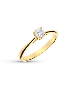 Anillo de Compromiso Solitario con Diamante 0,30 cts en Oro Amarillo