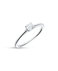 Anillo de Compromiso Solitario con Diamante 0,31 cts en Oro Blanco