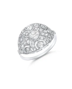 Anillo de Compromiso Vintage con 0,95 cts de Diamantes en Platino