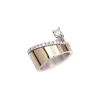 Anillo DELCERRO Oro y Plata Diagonal Pavé Blanco | 10951B