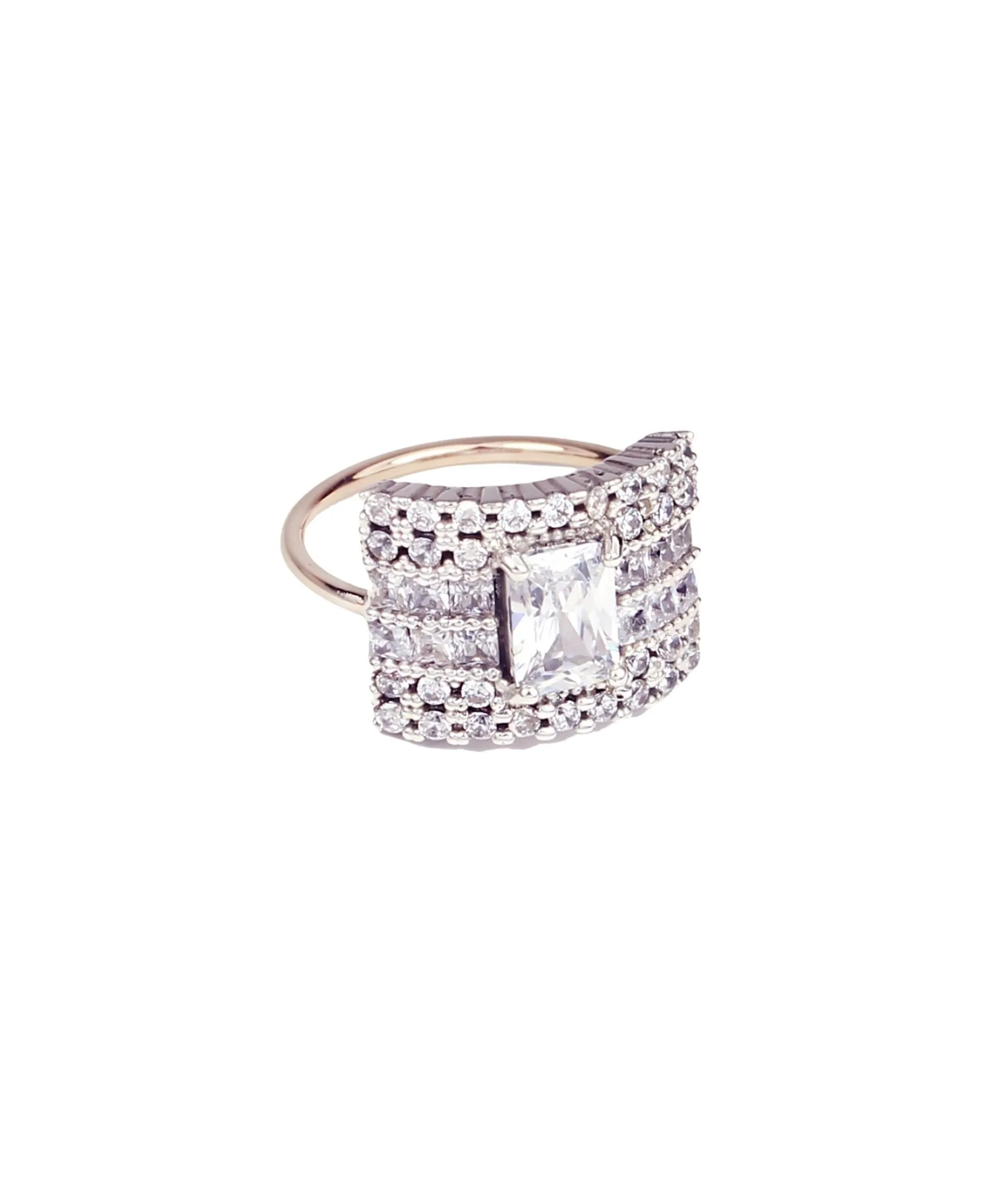 Anillo DELCERRO Oro y Plata Octógono Carrés Grande | 10953B