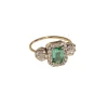 Anillo DELCERRO Oro y Plata Octógono Verde Ilusión | 11008