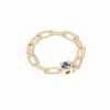 Anillo Dinh Van Cadena Le Cube Oro Amarillo y Zafiro Azul | 208111