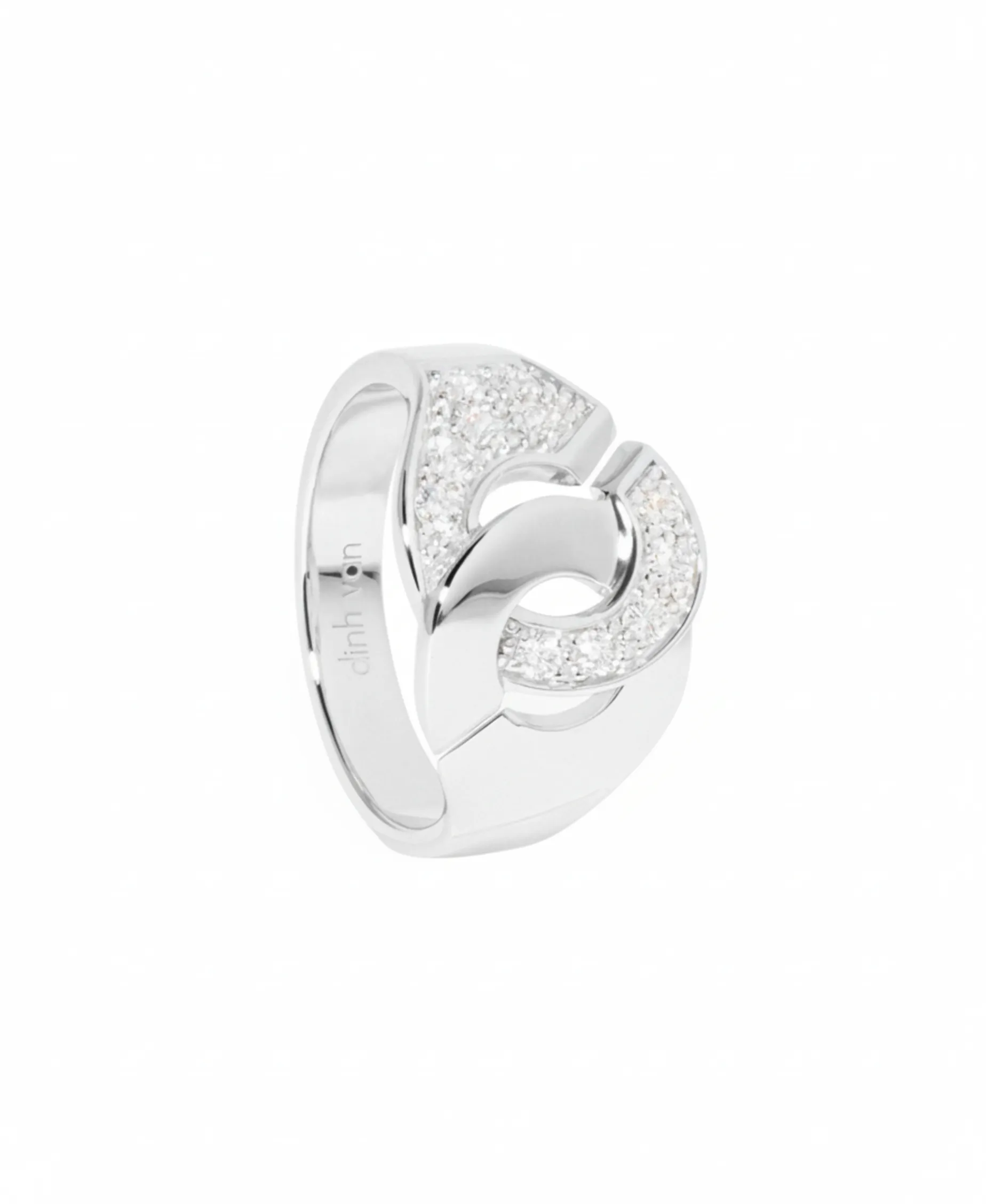 Anillo Dinh Van Menottes Oro Blanco y Diamantes | 267103