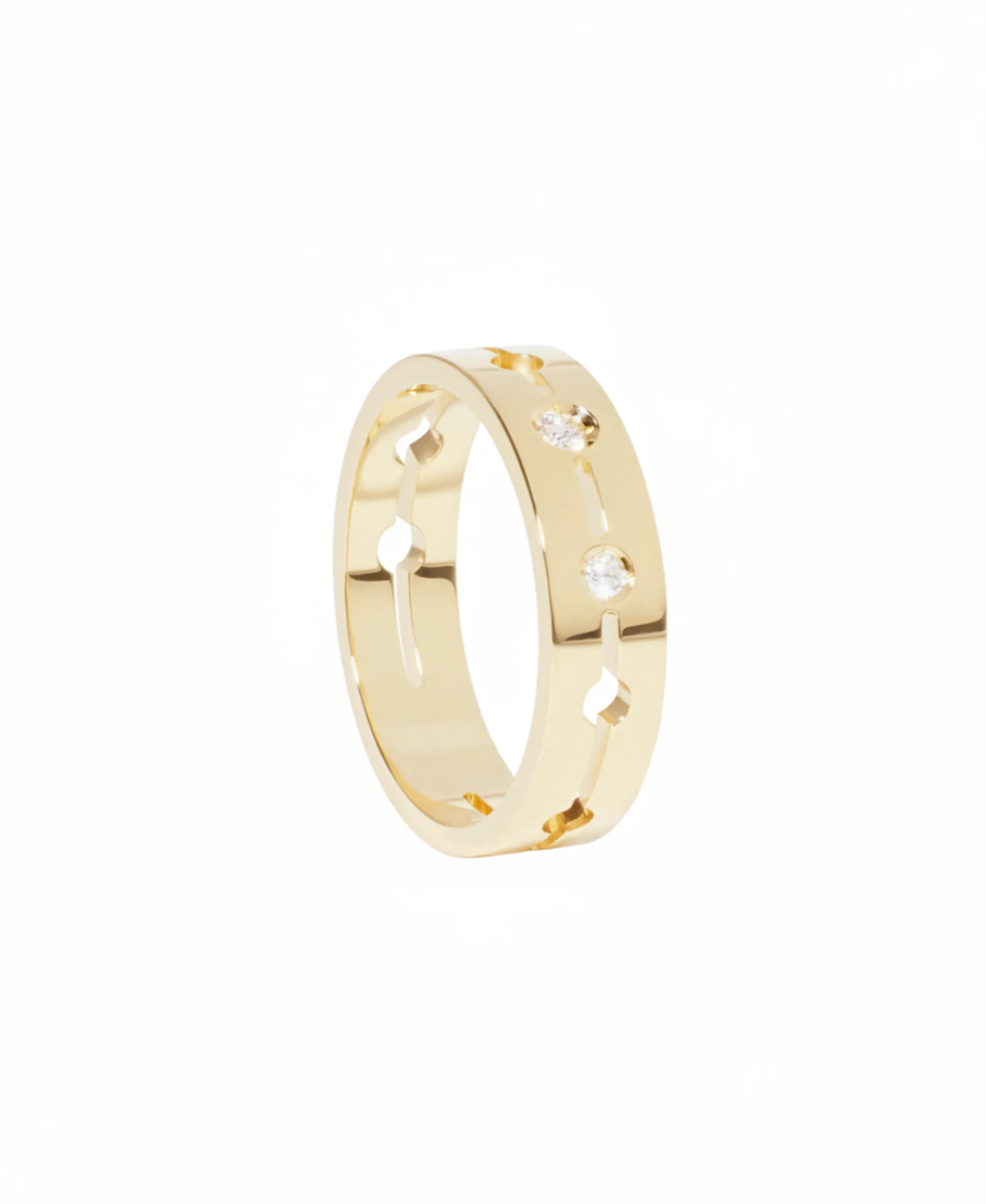 Anillo dinh van Pulse modelo pequeño oro amarillo y diamantes | 228511