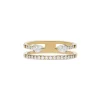 Anillo Doble Banda Abierto con Diamantes 0,46 cts en Oro Amarillo