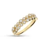 Anillo Doble Fila de Diamantes 0,53 cts en Oro Amarillo