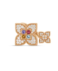 Anillo Doble Roberto Coin Venetian Princess en Oro Rosa y Piedras de Colores | ADV777RI3652