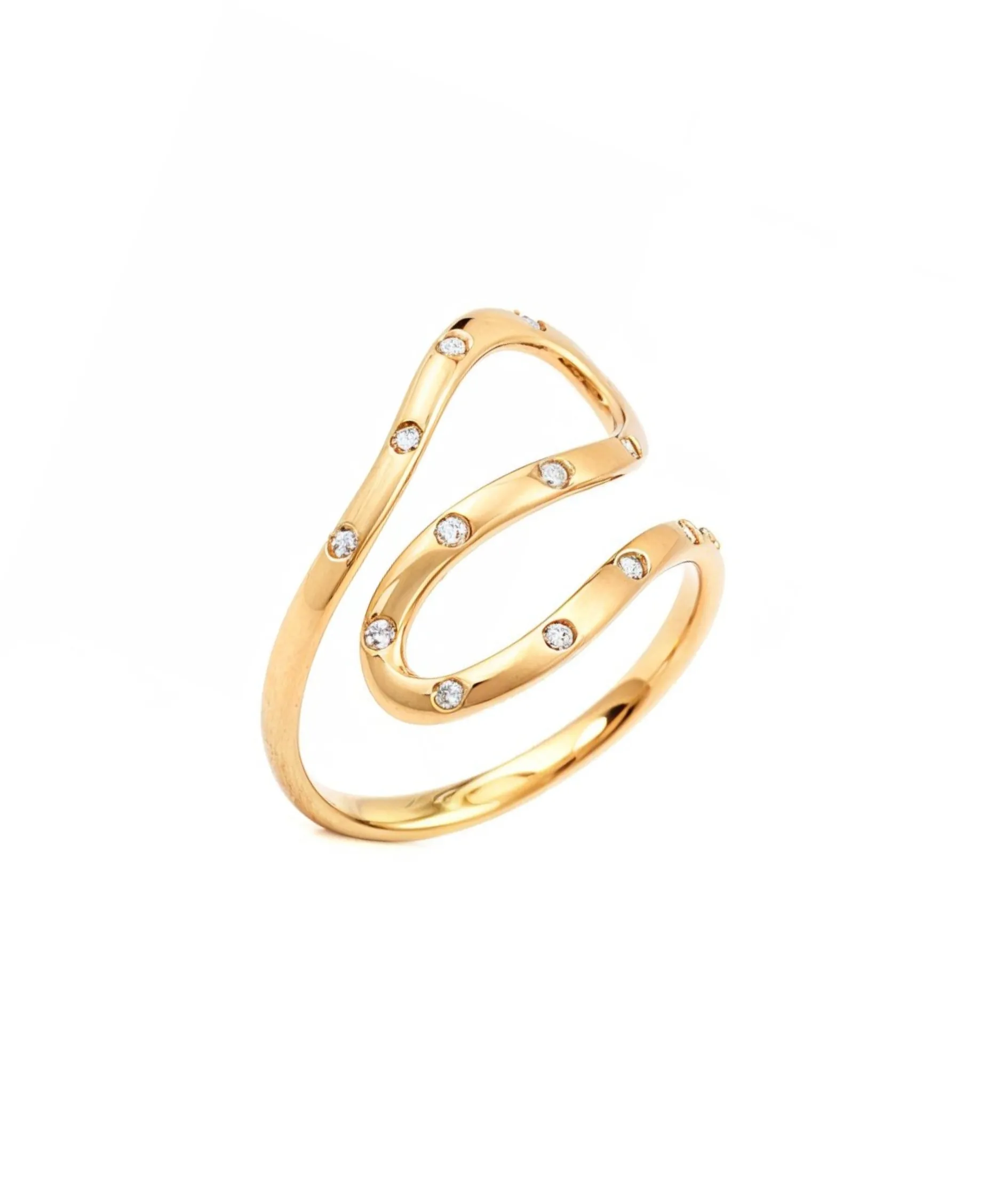 Anillo Etéreo con Diamantes en Oro Amarillo