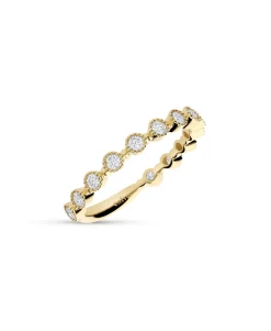 Anillo Fino con Diamantes 0,38 cts en Oro Amarillo