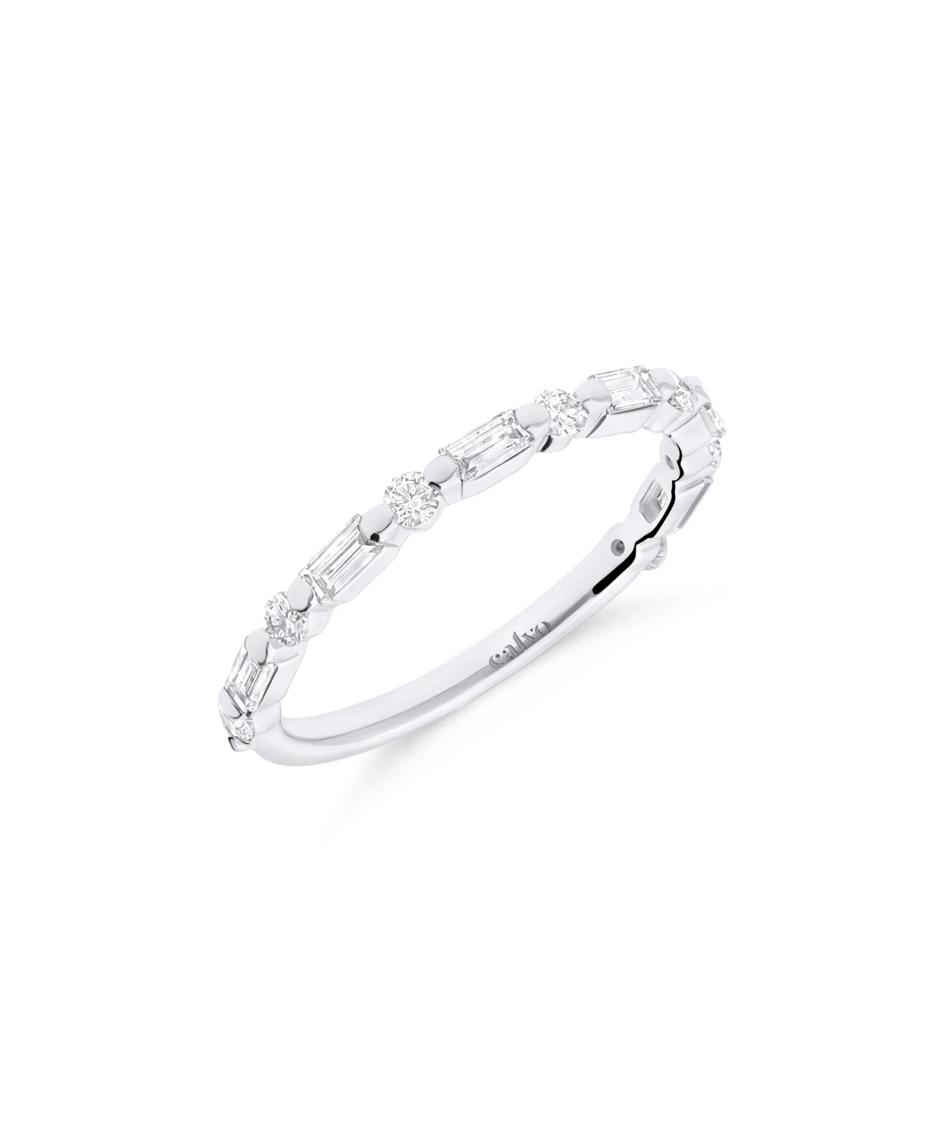 Anillo Fino con Diamantes Multitalla 0,53 cts en Oro Blanco