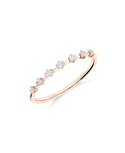 Anillo Fino con Siete Diamantes en Oro Rosa