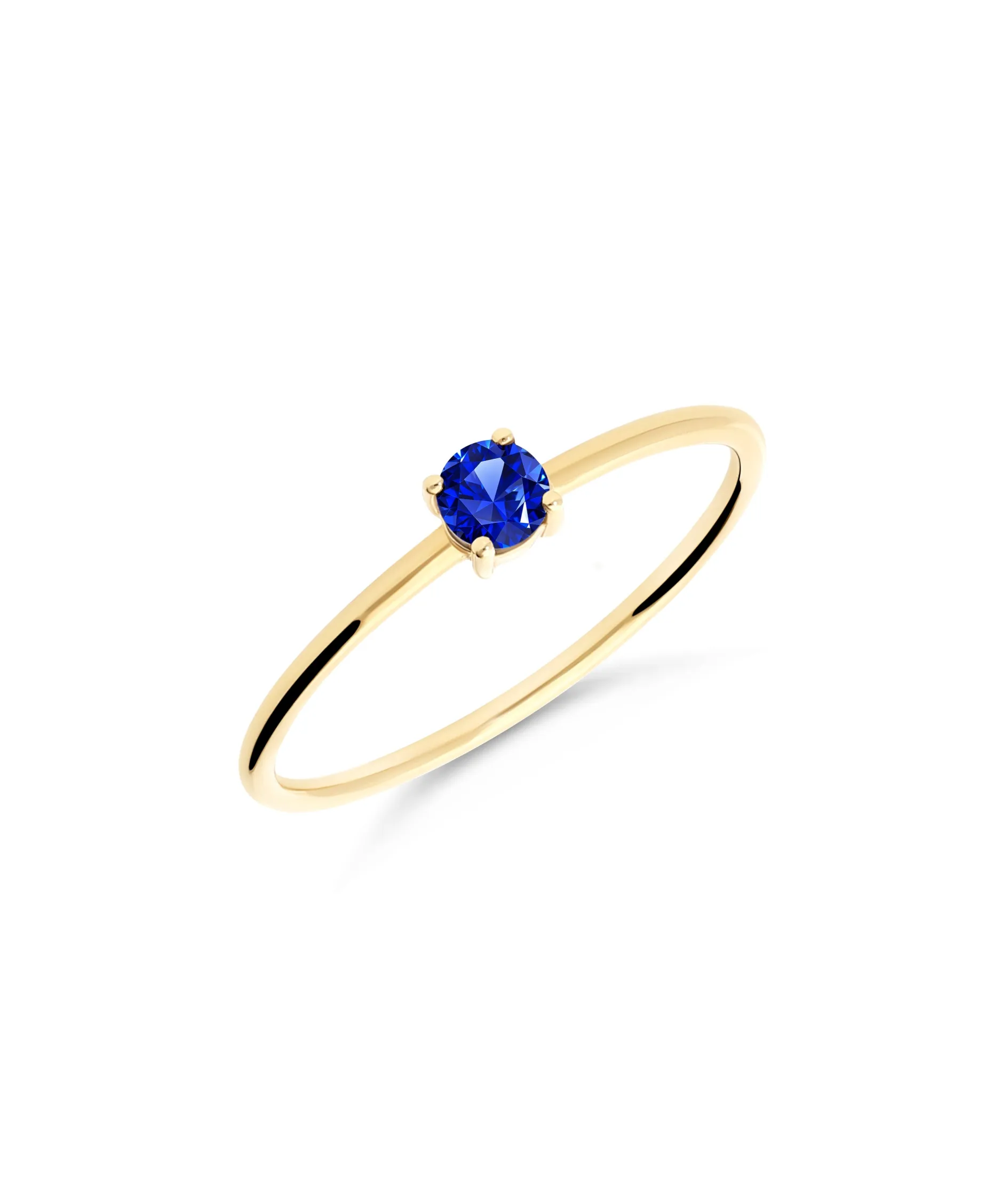 Anillo Fino con Zafiro en Oro Amarillo