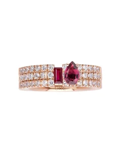 Anillo Gold&Roses Abierto I Am Red Oro Rosa y Rubelita | GR-489.3RL
