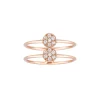 Anillo Gold&Roses Pavé Doble Oro Rosa Diamantes | GR-139.3