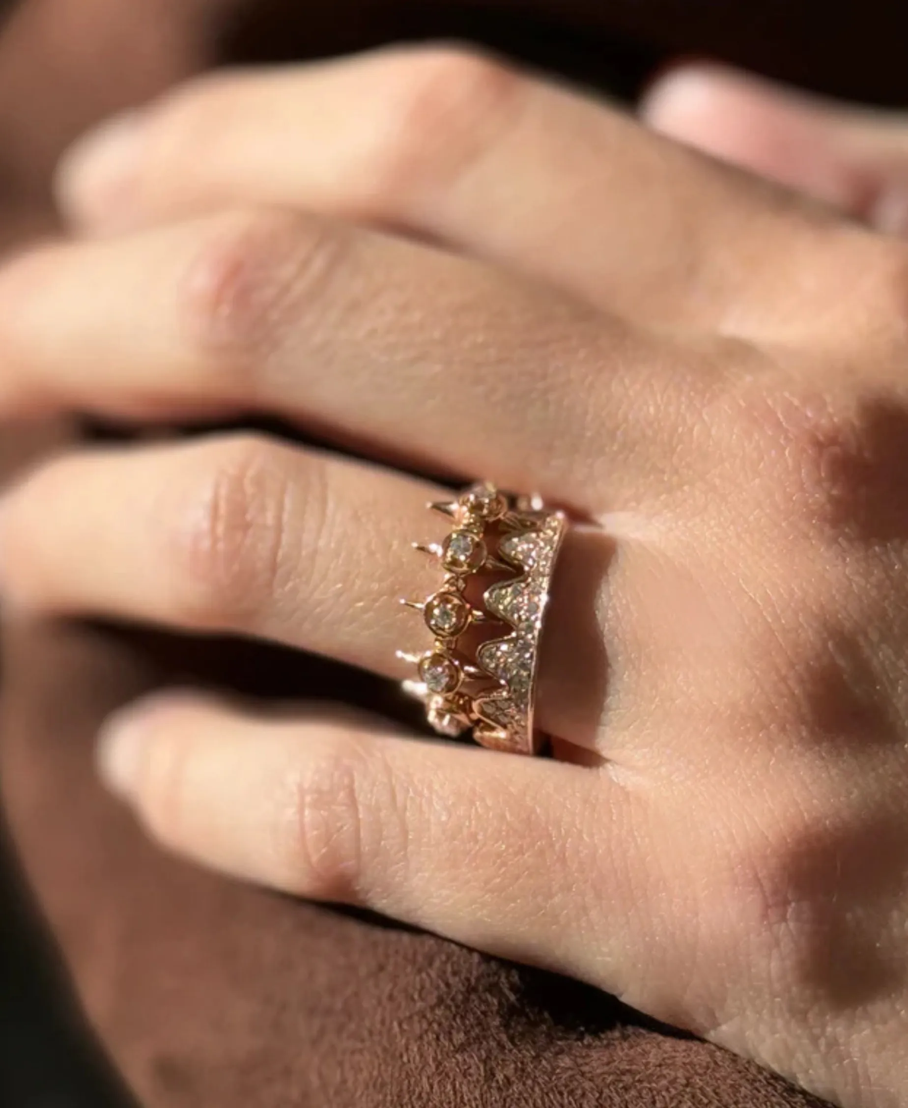 Anillo Gold&Roses Peak Palace Rivière 5 Oro Rosa y Diamantes | GR-602.3