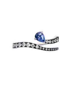 Anillo Gold&Roses Sasa Oro Blanco Diamantes y Tanzanita Azul | GR-529.4T