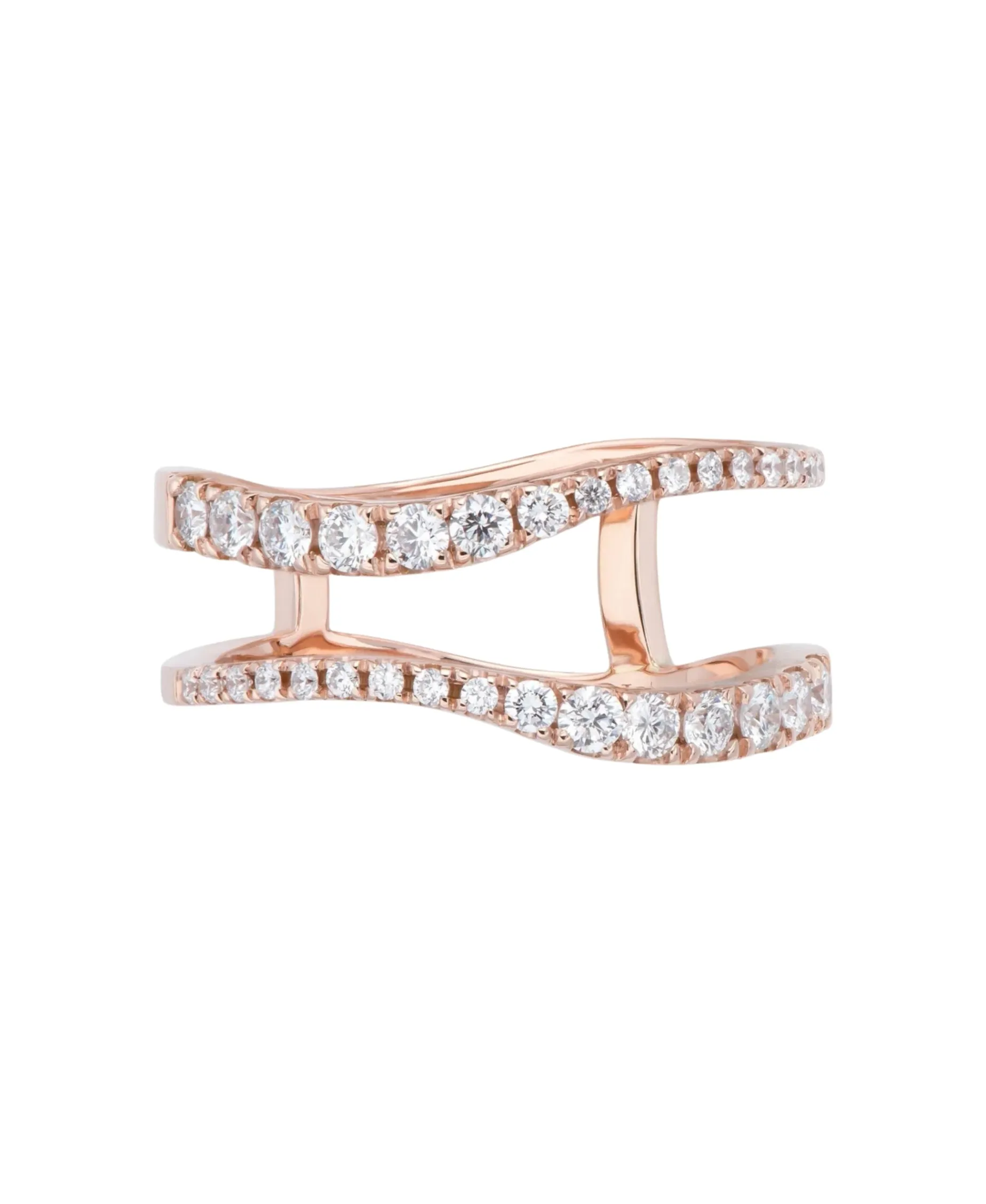 Anillo Gold&Roses Sasa 2 Rails Oro Rosa y Diamantes | GR-530.3