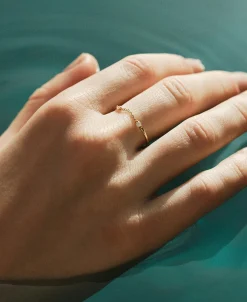 Anillo LECARRÉ Abierto Cadena Oro y Topacios | GA153OA