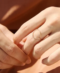 Anillo LECARRÉ Círculo Grande Oro Rosa y Diamantes | GA107OR
