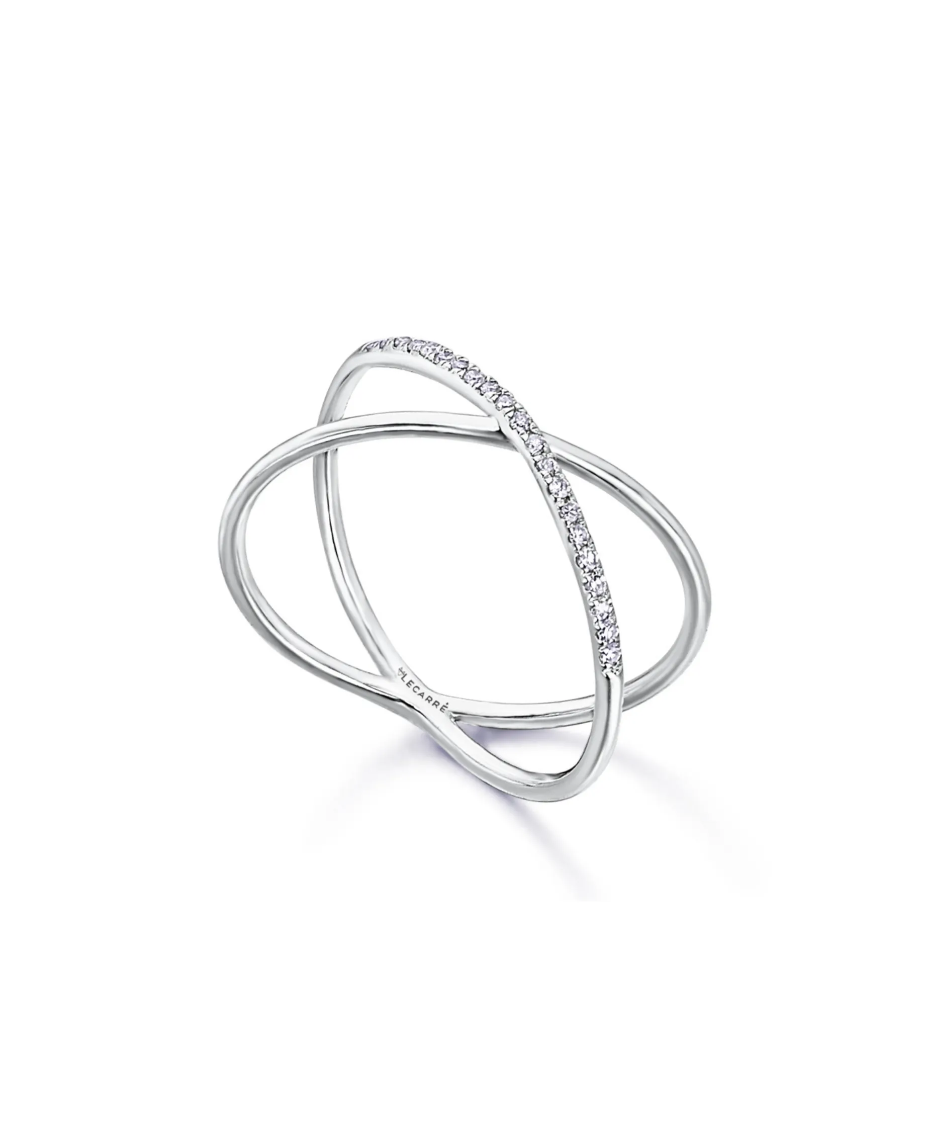 Anillo LECARRÉ Cruzado Oro Blanco y Diamantes | GA106OB