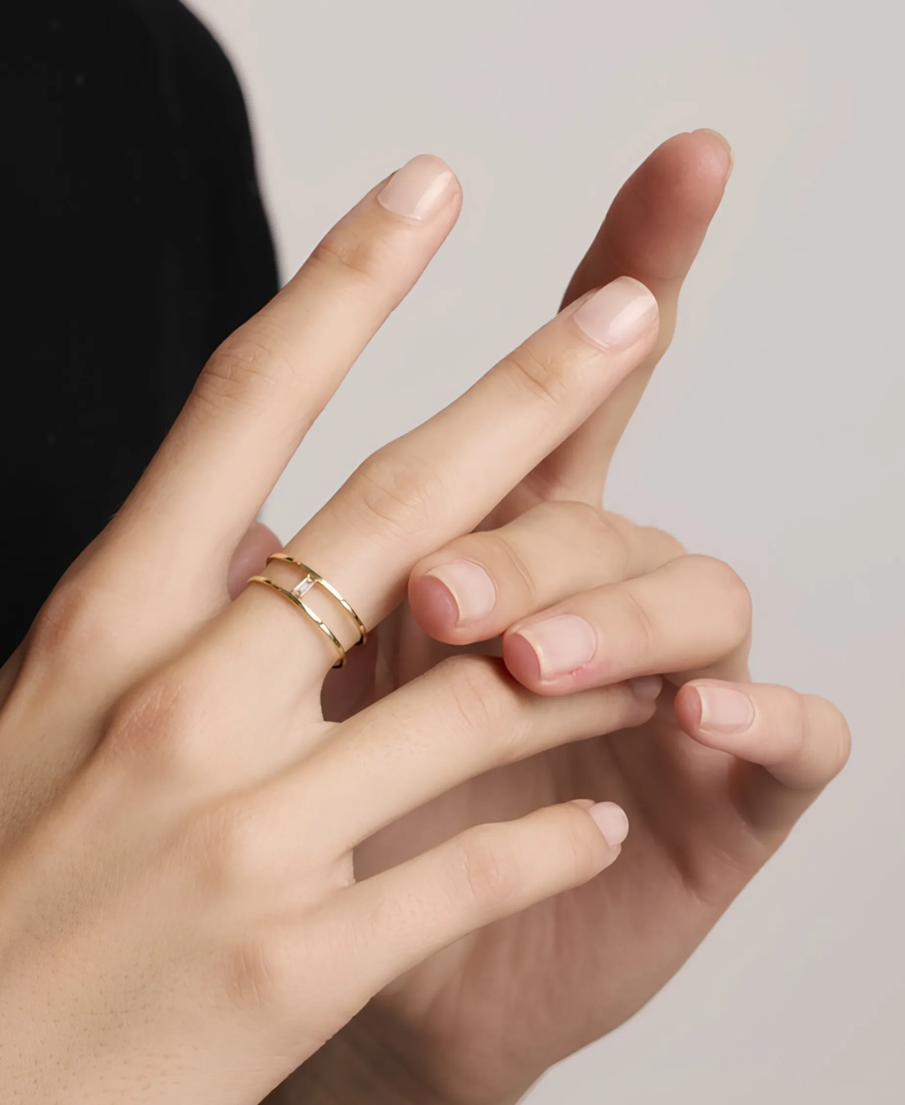Anillo LECARRÉ Oro Doble Diamante Baguette | GA187OA