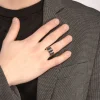 Anillo Marco Dal Maso Acies Band en Plata Pulida y Esmalte Negro | AGAN39-01WHEN