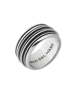 Anillo Marco Dal Maso Acies Band en Plata Pulida y Esmalte Negro | AGAN39-01WHEN